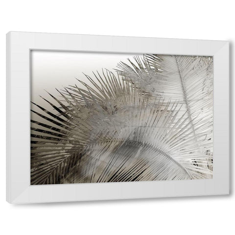 Painted Palm I Black and White White Modern Wood Framed Art Print by Simons