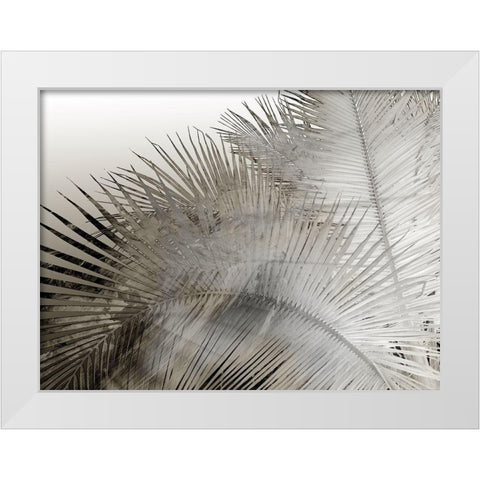 Painted Palm I Black and White White Modern Wood Framed Art Print by Simons