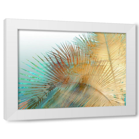 Painted Palm I White Modern Wood Framed Art Print by Simons