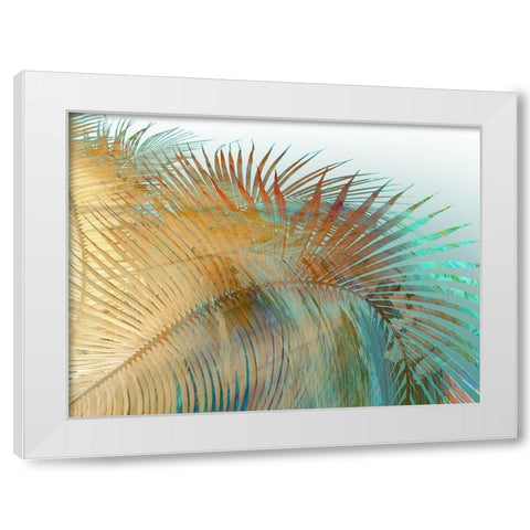 Painted Palm II White Modern Wood Framed Art Print by Simons