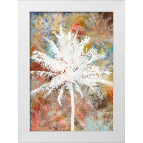 Palm Crazy I White Modern Wood Framed Art Print by Simons
