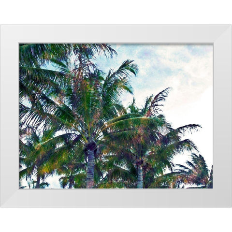 Palmtastic White Modern Wood Framed Art Print by Simons