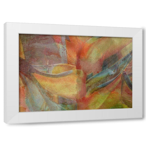 Paradise Abstraction White Modern Wood Framed Art Print by Simons