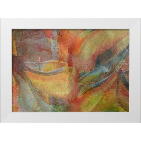 Paradise Abstraction White Modern Wood Framed Art Print by Simons