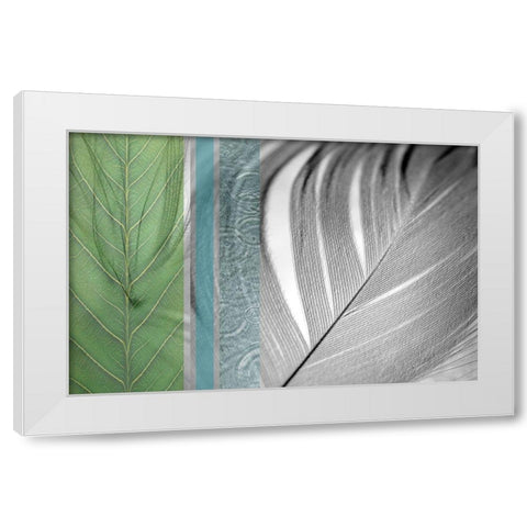 Plumage Cool I White Modern Wood Framed Art Print by Simons