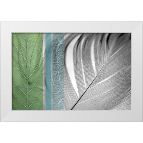 Plumage Cool I White Modern Wood Framed Art Print by Simons