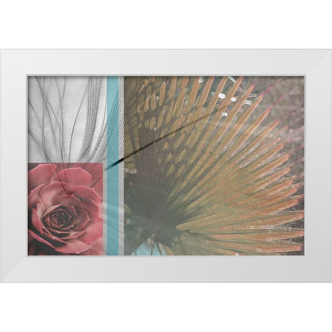 Plumage Warm I White Modern Wood Framed Art Print by Simons