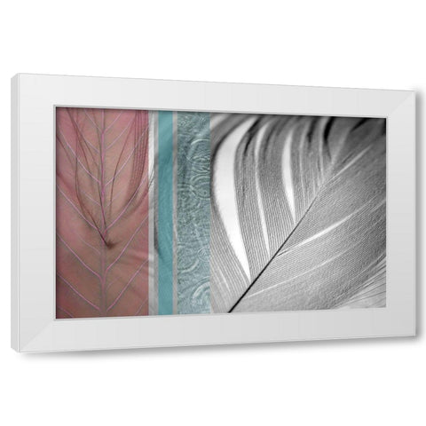 Plumage Warm II White Modern Wood Framed Art Print by Simons