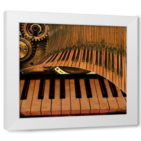 Teclado White Modern Wood Framed Art Print by Simons