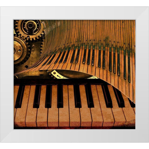 Teclado White Modern Wood Framed Art Print by Simons