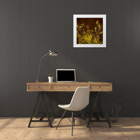 Wildflower Garden III White Modern Wood Framed Art Print by Simons