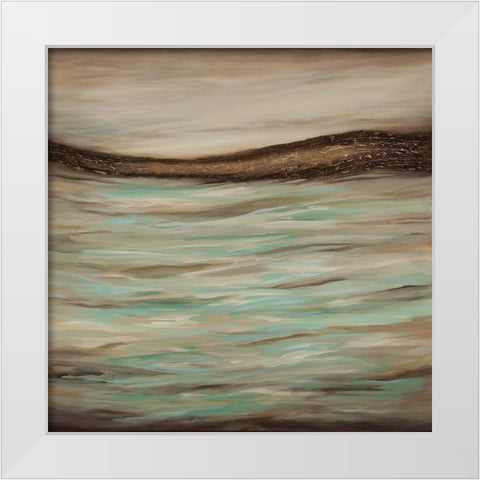 By the Sea White Modern Wood Framed Art Print by Hinz