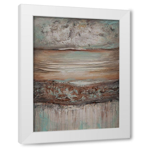 A Contours White Modern Wood Framed Art Print by Hinz