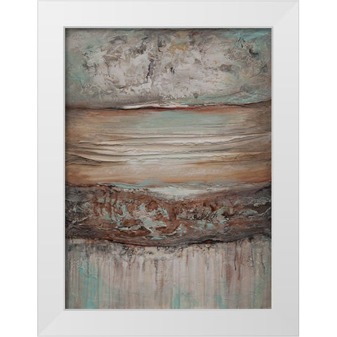 A Contours White Modern Wood Framed Art Print by Hinz