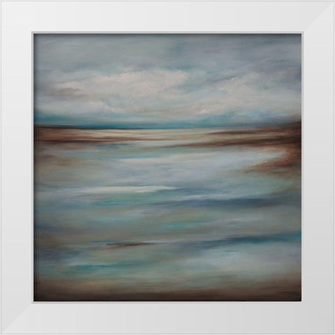 Swiftly White Modern Wood Framed Art Print by Hinz