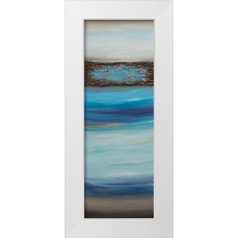 Oceanscape B White Modern Wood Framed Art Print by Hinz