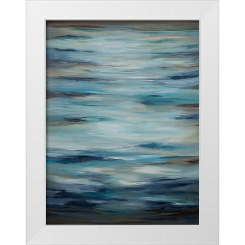 Soothing Waters White Modern Wood Framed Art Print by Hinz