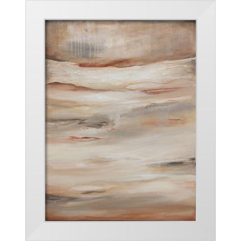Earthtone Abstract A White Modern Wood Framed Art Print by Hinz