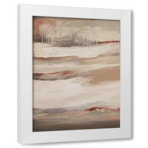 Earthtone Abstract B White Modern Wood Framed Art Print by Hinz