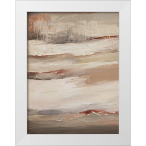 Earthtone Abstract B White Modern Wood Framed Art Print by Hinz
