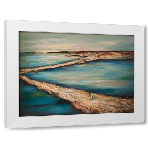 Zig Zag Landscape White Modern Wood Framed Art Print by Hinz
