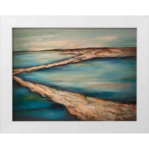Zig Zag Landscape White Modern Wood Framed Art Print by Hinz