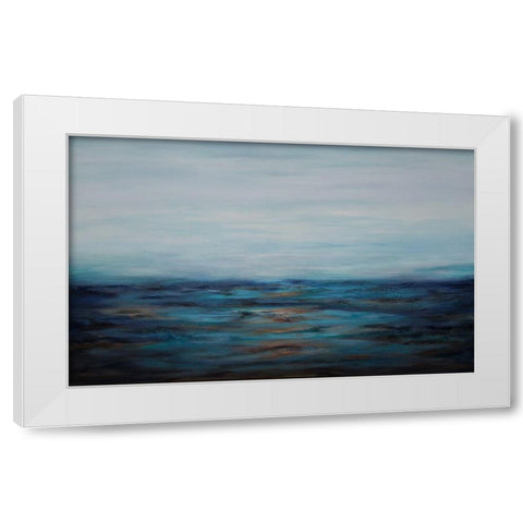 Mist Over Ocean White Modern Wood Framed Art Print by Hinz