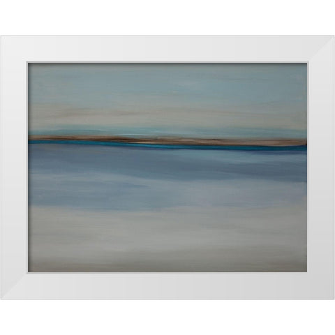 Over the Blues White Modern Wood Framed Art Print by Hinz