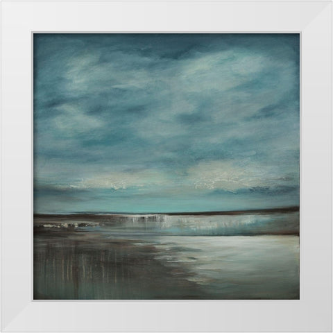 Waterfalls White Modern Wood Framed Art Print by Hinz