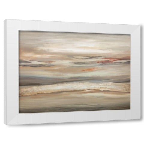 Earthtone Abstract White Modern Wood Framed Art Print by Hinz