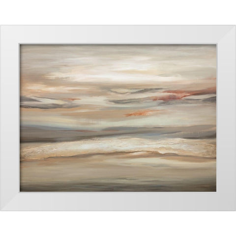 Earthtone Abstract White Modern Wood Framed Art Print by Hinz