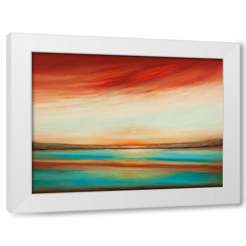 Sunset White Modern Wood Framed Art Print by Hinz