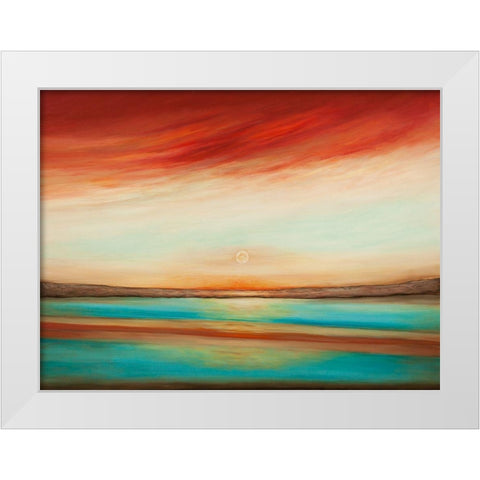Sunset White Modern Wood Framed Art Print by Hinz