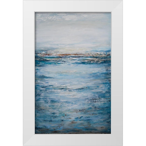 Seascape Tall White Modern Wood Framed Art Print by Hinz