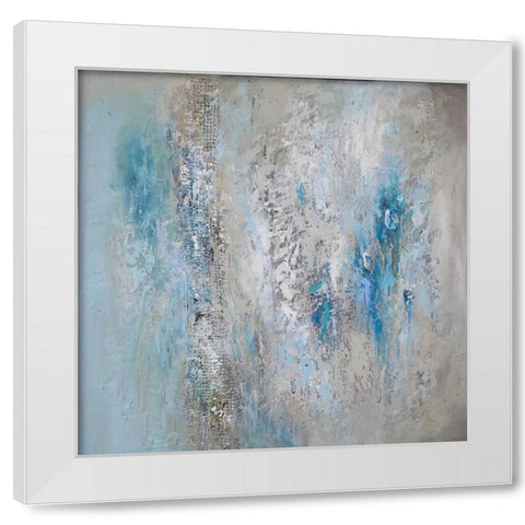 Teal Triptych A White Modern Wood Framed Art Print by Hinz