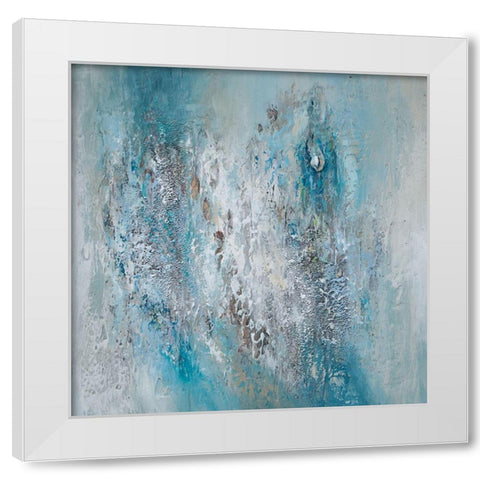 Teal Triptych B White Modern Wood Framed Art Print by Hinz