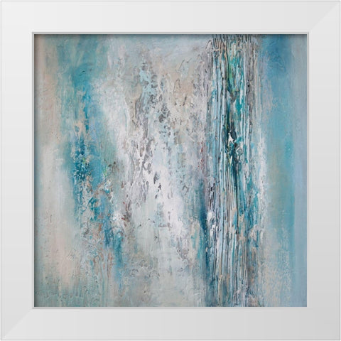 Teal Triptych C White Modern Wood Framed Art Print by Hinz