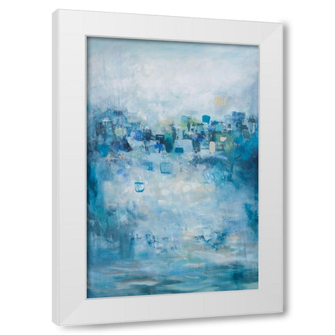 Abstract City White Modern Wood Framed Art Print by Hinz