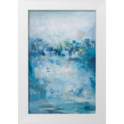 Abstract City White Modern Wood Framed Art Print by Hinz