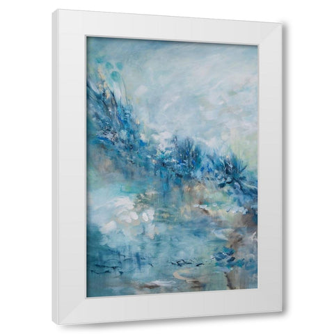 Abstract Floral White Modern Wood Framed Art Print by Hinz
