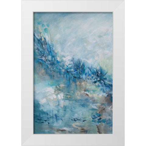 Abstract Floral White Modern Wood Framed Art Print by Hinz