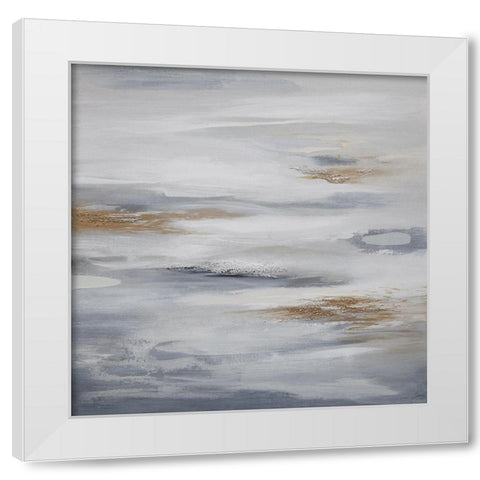 Abstract Glory White Modern Wood Framed Art Print by Hinz