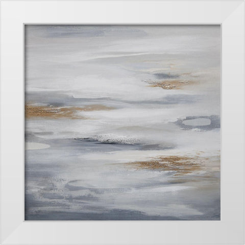 Abstract Glory White Modern Wood Framed Art Print by Hinz