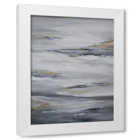 Abstract Large Glory White Modern Wood Framed Art Print by Hinz