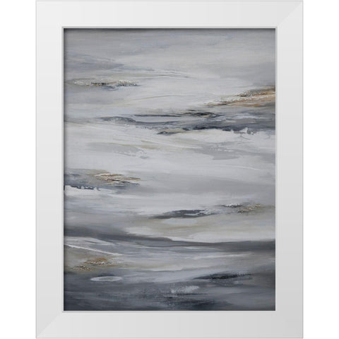 Abstract Large Glory White Modern Wood Framed Art Print by Hinz