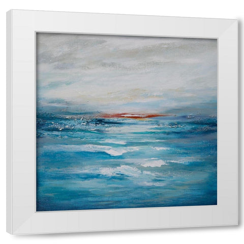 Seascape I White Modern Wood Framed Art Print by Hinz