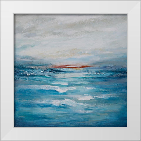 Seascape I White Modern Wood Framed Art Print by Hinz