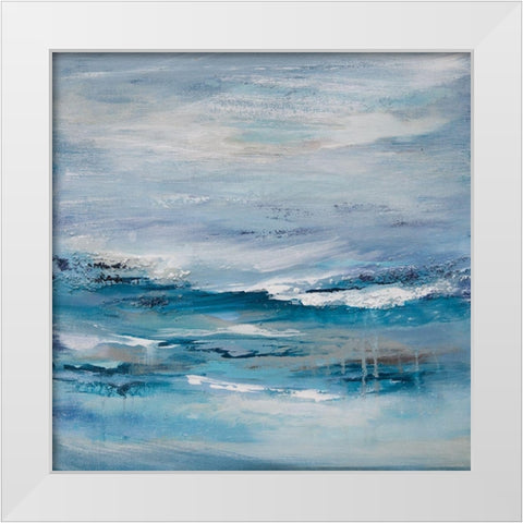 Seascape III White Modern Wood Framed Art Print by Hinz