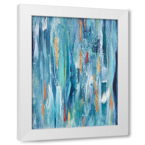 Ribbons with Gold White Modern Wood Framed Art Print by Hinz
