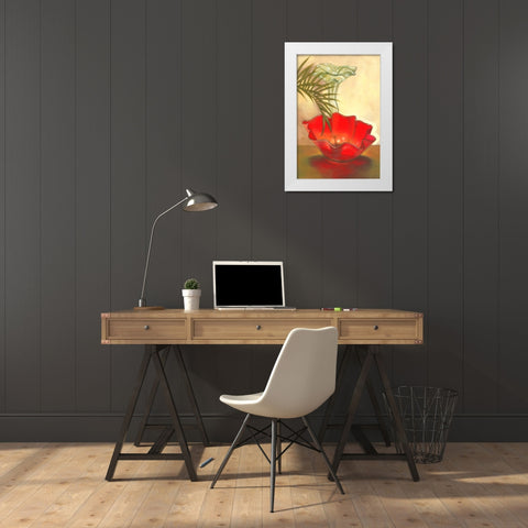Strawberry Glass White Modern Wood Framed Art Print by Larson